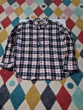 LL Bean Scotch Plaid Flannel Shirt